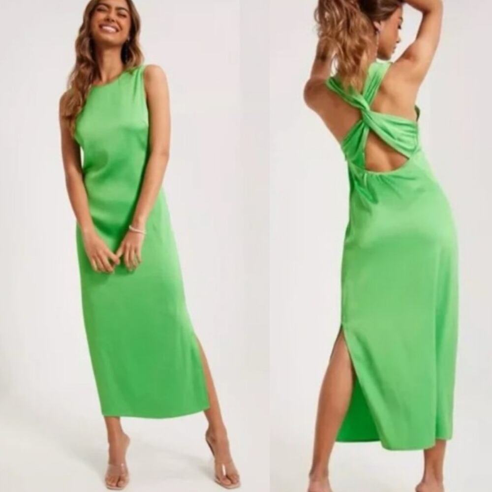 SAMSOE SAMSOE Garmentory $250 Cillia Green Satiny Long Dress XS EUC